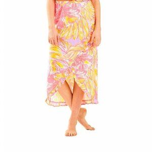 Lilly Pulitzer Girls Rebekah High Low Skirt Ruffle Cotton Beach XL 12-14 265928